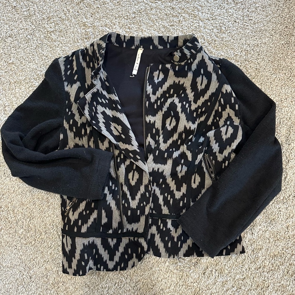 Willow & Clay Black and Gray Bomber Jacket